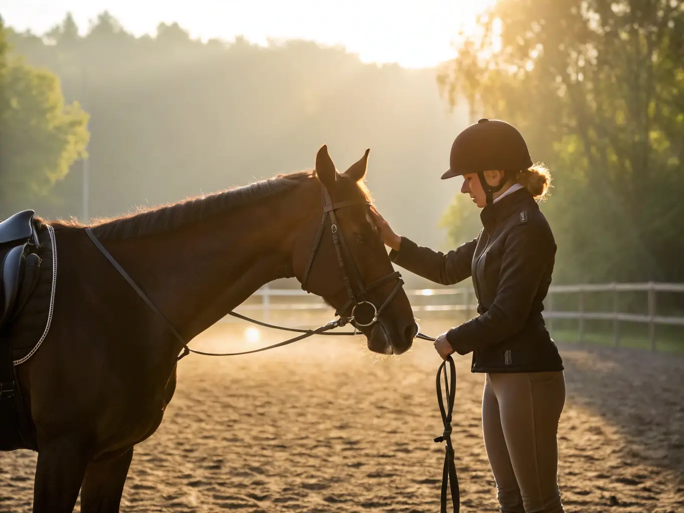A rider experiencing a moment of connection with their horse during a therapeutic riding session at RENCONTRES EQUESTRES DE CHAMBERET, highlighting personal growth and emotional well-being.